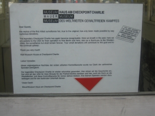 Checkpoint Charlie replica sign