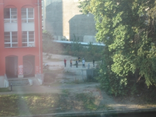 Children playing dodgeball in Berlin