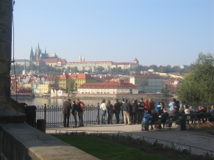 Looking back at Prague Castle from Old Town