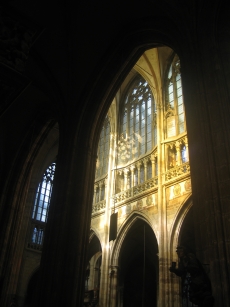Morning sunlight shining into the cathedral