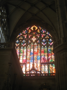 Morning sun through stained glass