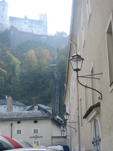 Hohensalzburg Fortress and the tram leading up