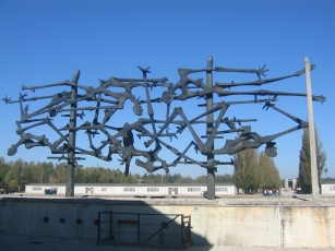 The horrifying sculpture of jumbled skeletons on the roll call grounds